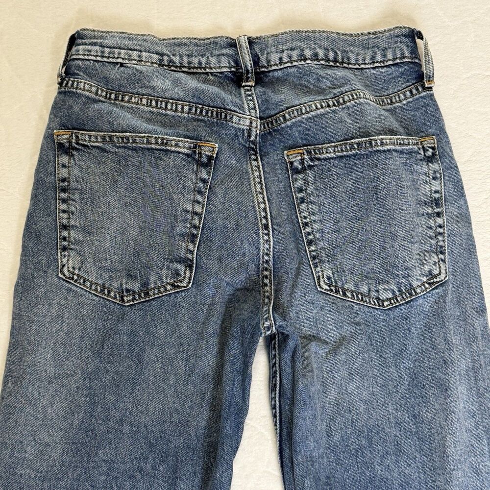 GAP '90s Loose Mid Rise Distressed Ripped Raw Hem Jeans Light Wash Women's 24 00 - Picture 7 of 15